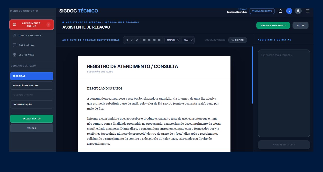 Assistente de Redação do SigDoc gerando documento